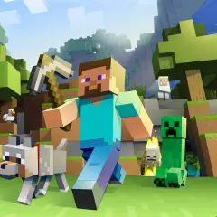 Steve z kilofem, wilk, owca, kurczaki, creeper i zombie w świecie Minecraft. Dowiedz się, jak zainstalować mody do Minecraft, by urozmaicić rozgrywkę.