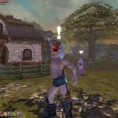 Kurczak w grze Fable Anniversary spolszczenie, radośnie wita gracza.