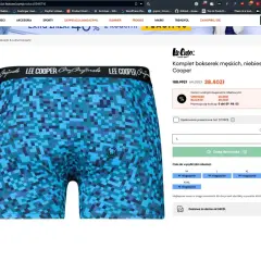 Niebieskie bokserki męskie Lee Cooper w pikselowy wzór, dostępne w sklepie factcool. Idealne na co dzień.