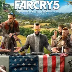 Rodzina Seedów przy stole, z psem i bronią. Sprawdź far cry 5 wymagania, by dołączyć do walki o Hope County.