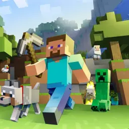 Steve z kilofem, wilk, owca, kurczaki, creeper i zombie w świecie Minecraft. Dowiedz się, jak zainstalować mody do Minecraft, by urozmaicić rozgrywkę.