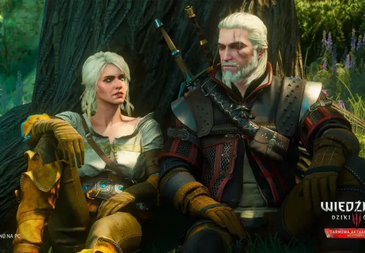 Geralt i Ciri odpoczywają pod drzewem. Zapowiedź darmowej aktualizacji Wiedźmin 3 Nowy Dodatek.
