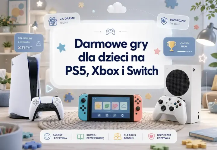 Darmowe gry na PS5, Xbox i Switch dla dzieci. Radość, rozwój i bezpieczna rozrywka dla całej rodziny.