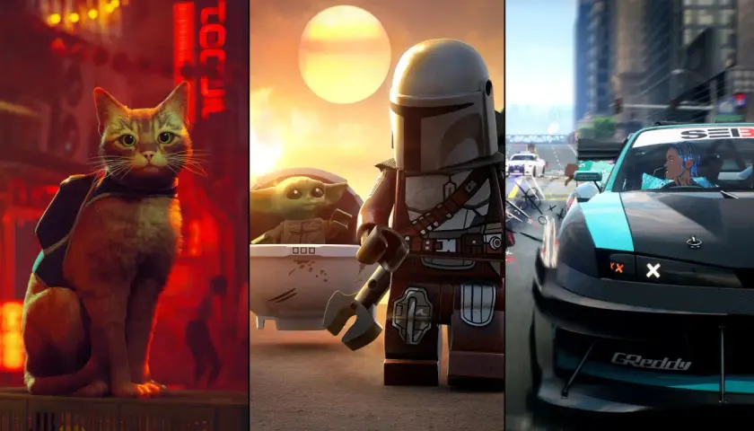 Kociak w neonowym mieście, Lego Mandalorian z Grogu i wyścigówka – to wszystko zapowiada fajne gry na PS5.