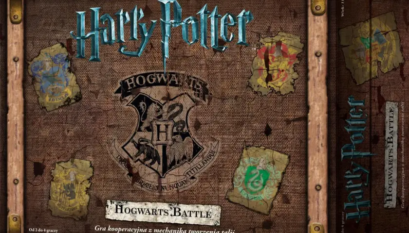 Pudełko gry planszowej "Harry Potter: Hogwarts Battle". Wspaniała przygoda w świecie gry Harry Potter!