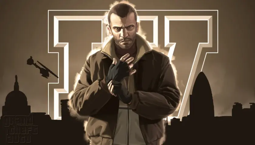 Niko Bellic z GTA IV, gotowy na akcję. Szukasz gta 4 kody?