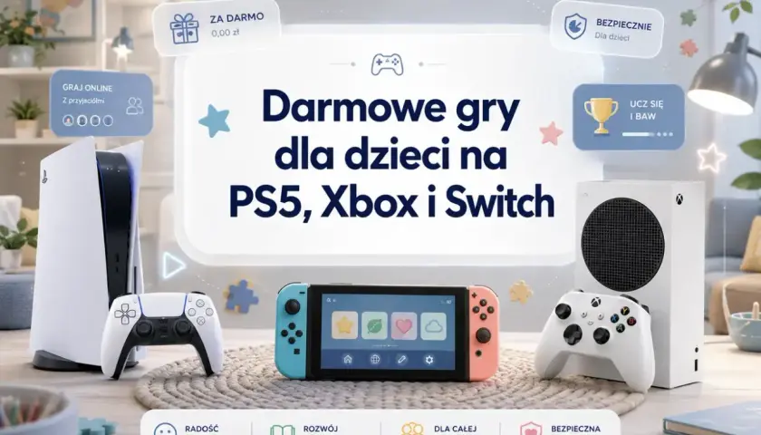 Darmowe gry na PS5, Xbox i Switch dla dzieci. Radość, rozwój i bezpieczna rozrywka dla całej rodziny.