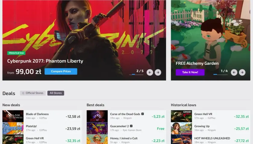 Znajdź najlepsze gry na Steam, w tym Cyberpunk 2077: Phantom Liberty i darmowy Alchemy Garden. Sprawdź aktualne okazje!