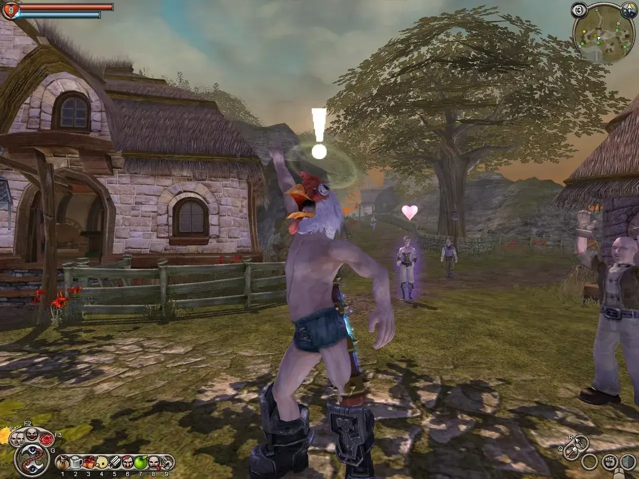 Kurczak w grze Fable Anniversary spolszczenie, radośnie wita gracza.