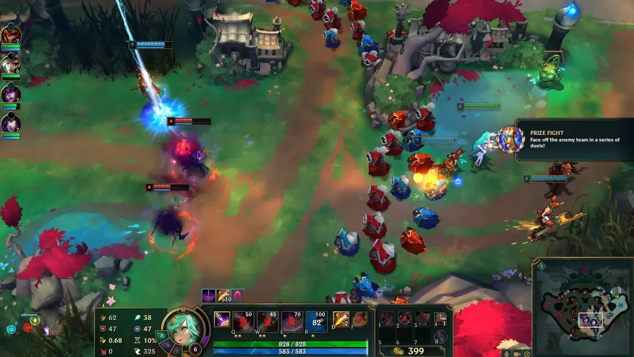 Intensywna walka w Nexus Blitz: gracze walczą w pojedynkach, a na ekranie widać efekty magicznych zaklęć i kolorowe postacie.